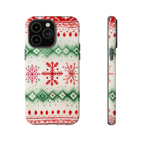 Icelandic Watercolor inspired by Christmas Sweaters - Impact Resistant Phone Case iPhone 14 Pro Max Glossy